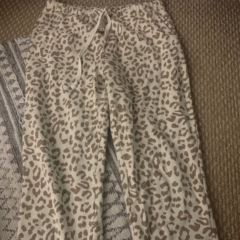Aerie cropped leopard print pants